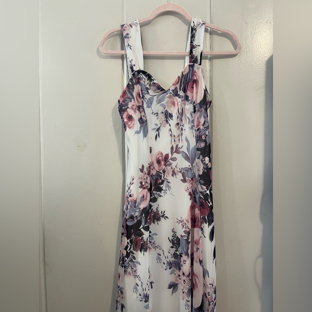 Connected Apparel Cream Strapless Slip Dress